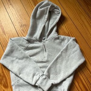 Athleta Girl Heather Gray cropped Hoodie